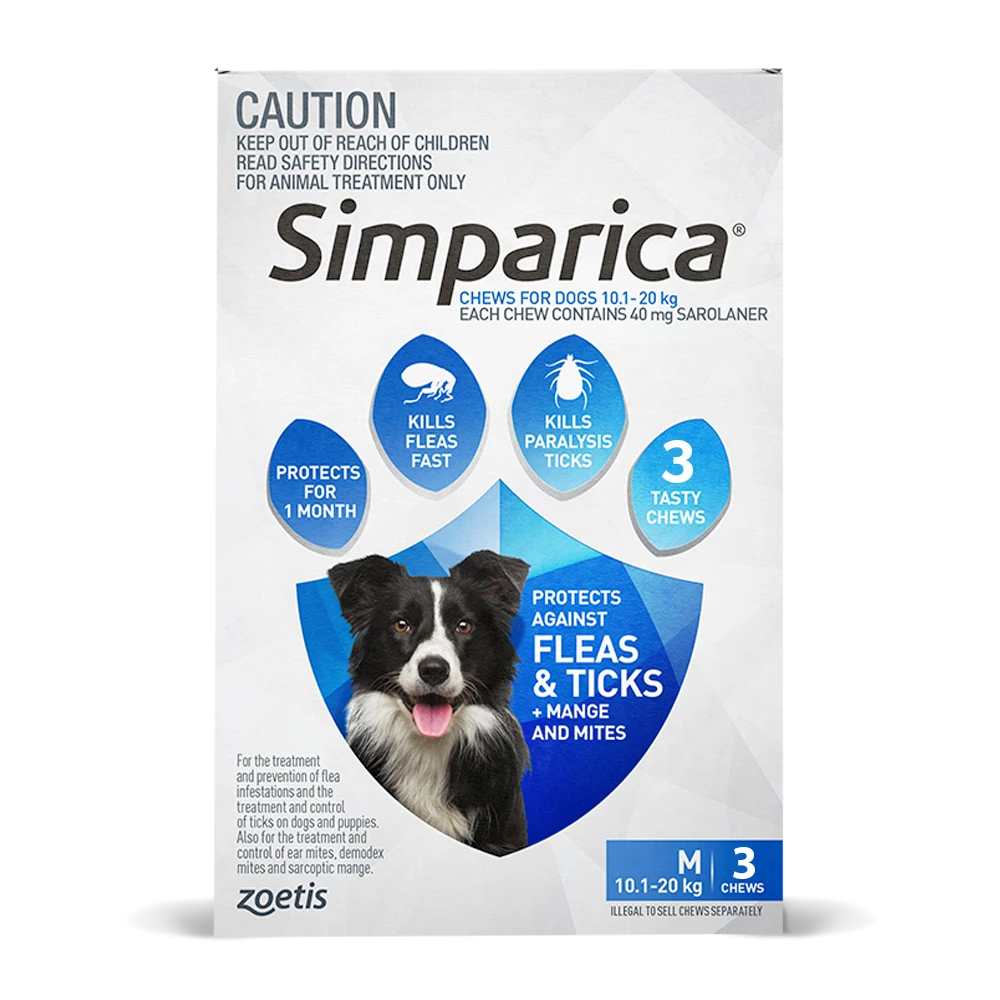 Simparica Dog Medium 22.1 - 44lbs Blue 3 Simparica Dog Medium 22.1 - 44lbs Blue
