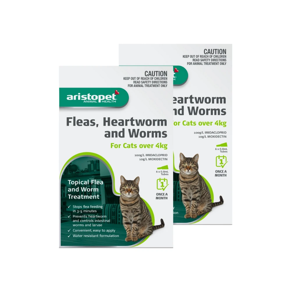 Aristopet Flea Heartworm & Worms Spot On Cat Over 8.8lbs Green 5 Aristopet Flea Heartworm & Worms Spot On Cat Over 8.8lbs Green - Image 3