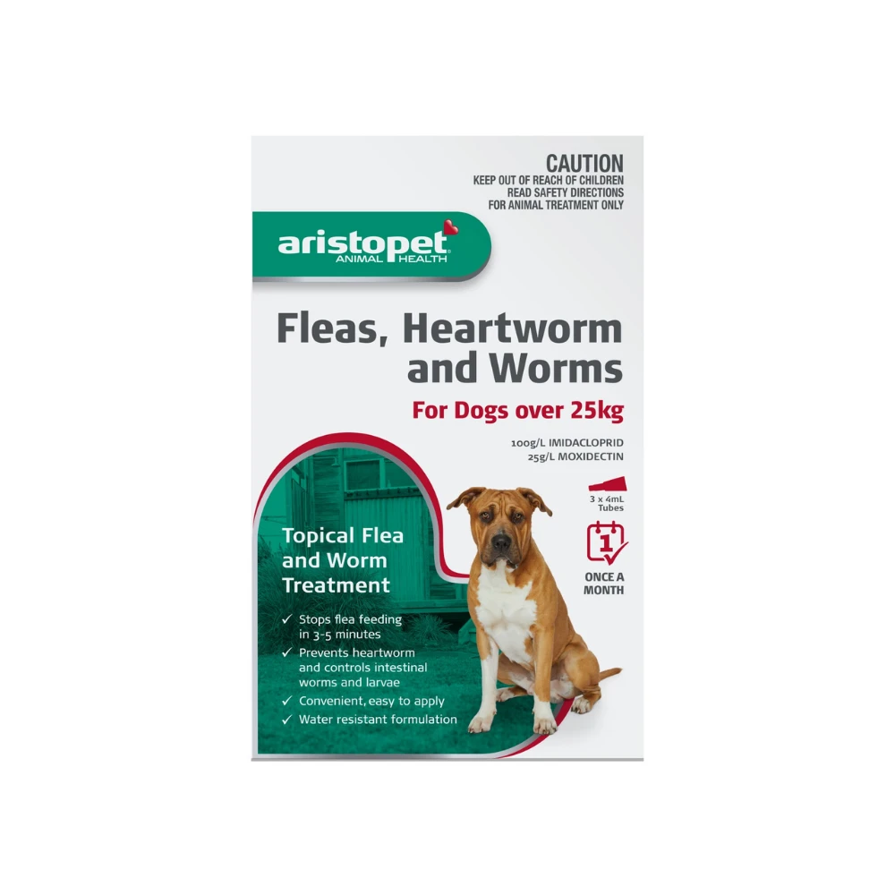 Aristopet Flea Heartworm & Worms Spot On Dog Over 55lbs Red 3 Aristopet Flea Heartworm & Worms Spot On Dog Over 55lbs Red