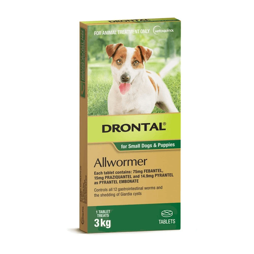 Drontal Allwormer Dog & Puppy Up To 6lbs Tablets 3 Drontal Allwormer Dog & Puppy Up To 6lbs Tablets