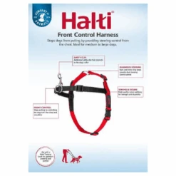 Halti Front Control Harness Black/Red Small -Cat And Dog Supplies halti front control harness black red specs 2