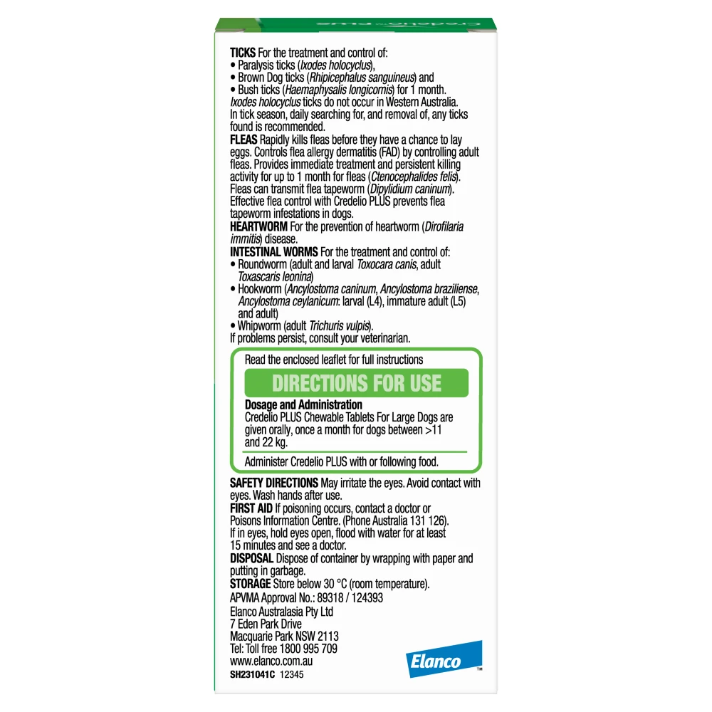 Credelio Plus Dog Large 24.1 - 48lbs Green 4 Credelio Plus Dog Large 24.1 - 48lbs Green - Image 2