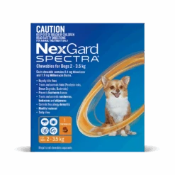 NexGard Spectra Dog Very Small 4.4 - 7.7lbs Orange