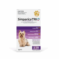 Simparica Trio Dog Extra Small 5.6 - 11lbs Purple 3 Pack