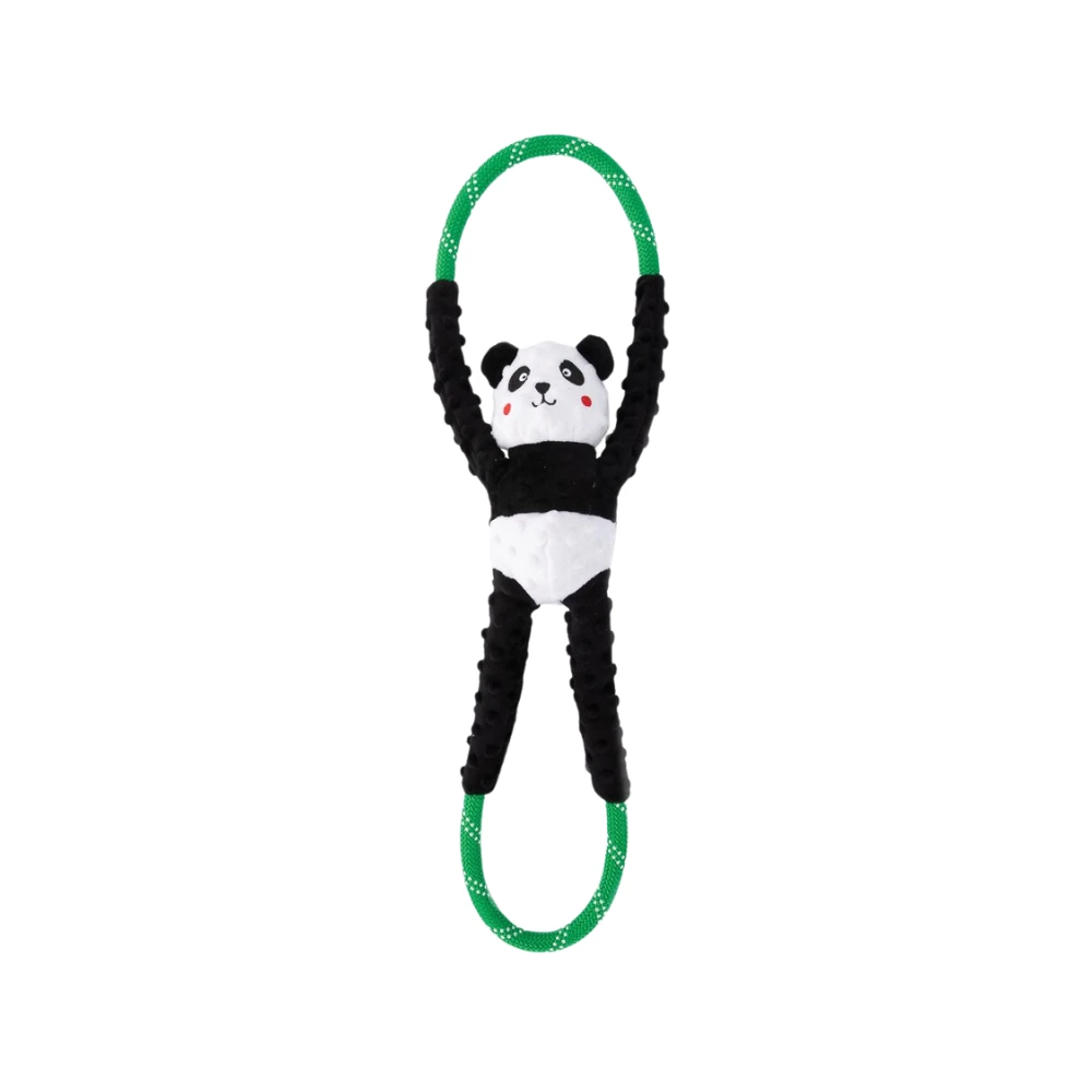 Prestige ZippyPaws RopeTugs Panda Squeaker Dog Toy 3 Prestige ZippyPaws RopeTugs Panda Squeaker Dog Toy