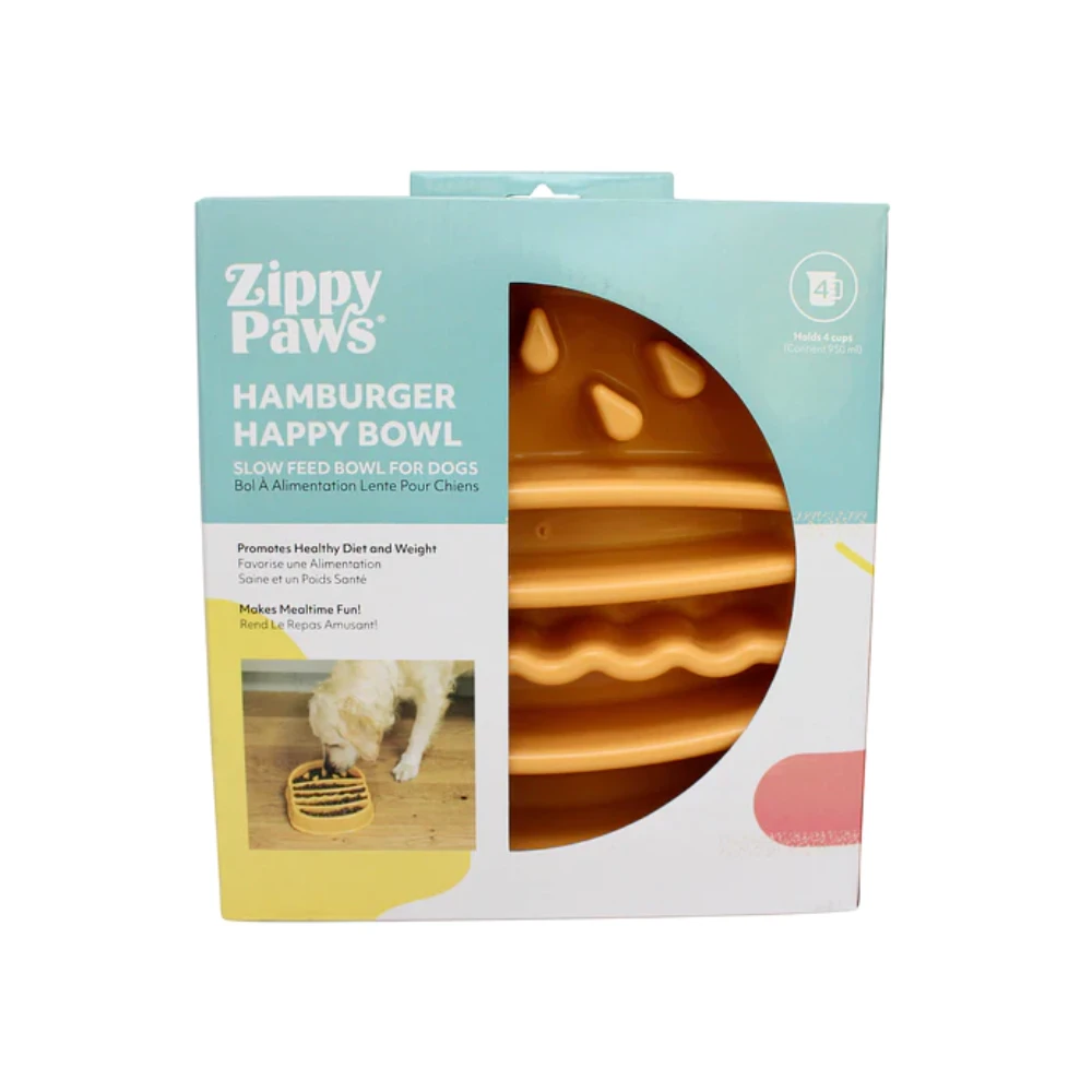 ZippyPaws Happy Bowl Dog Slow Feeder Burger 4 ZippyPaws Happy Bowl Dog Slow Feeder Burger - Image 2