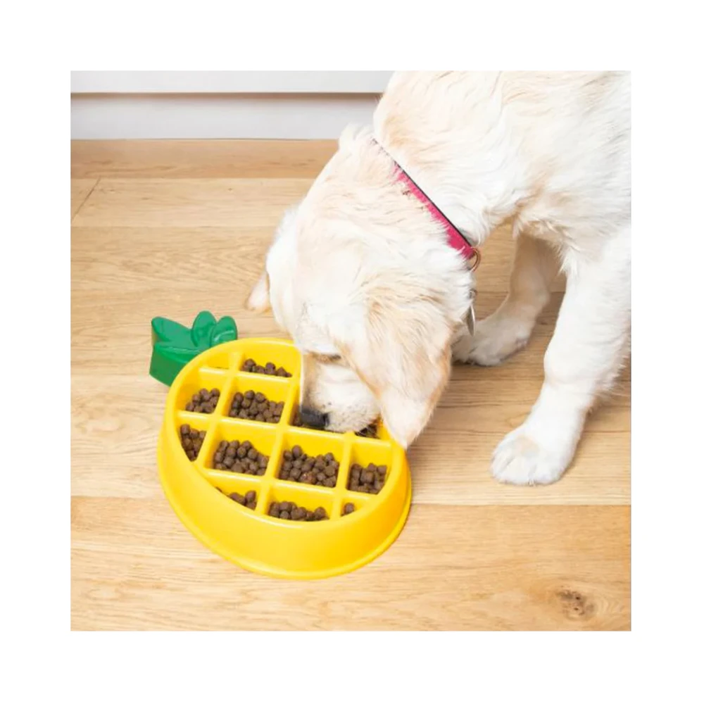 ZippyPaws Happy Bowl Dog Slow Feeder Pineapple 5 ZippyPaws Happy Bowl Dog Slow Feeder Pineapple - Image 3